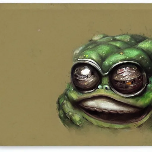 Image similar to pepe the frog primarch warhammer 4 0 k by greg rutkowski