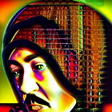 Image similar to portrait of a uncanny artist by Chor Boogie and Salvador Dali collaboration, digital art, mix of aesthetics, close up, high details