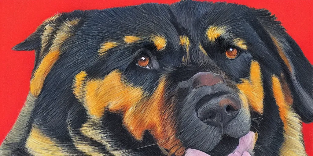 Image similar to cubist portrait of rottweiler german shepherd dog mix