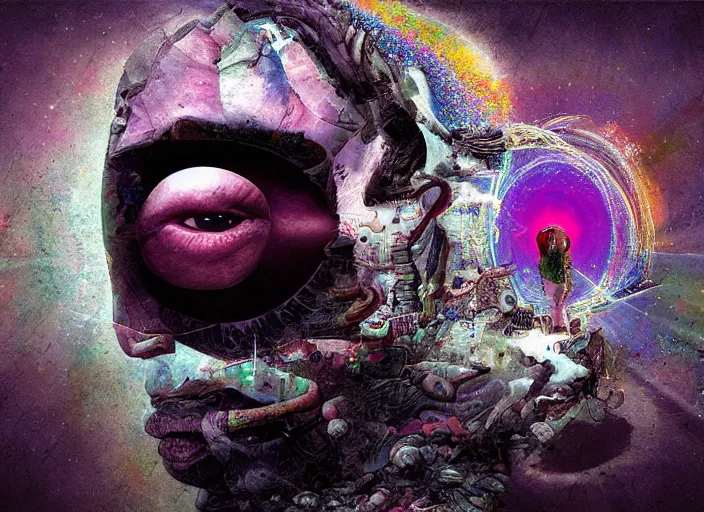 Image similar to an epic concept surreal masterpiece... inside the head of bob lazer, muted colors, digital art