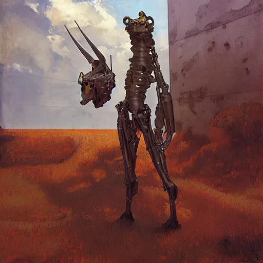 Image similar to carnivorous cyborg horse, by c. leyendecker, degas, simon stalenhag, studio ghibli, barlowe, audobon and beksinski