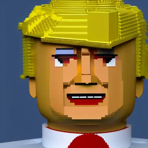 Prompt: donald trump as a lego, 3 d render