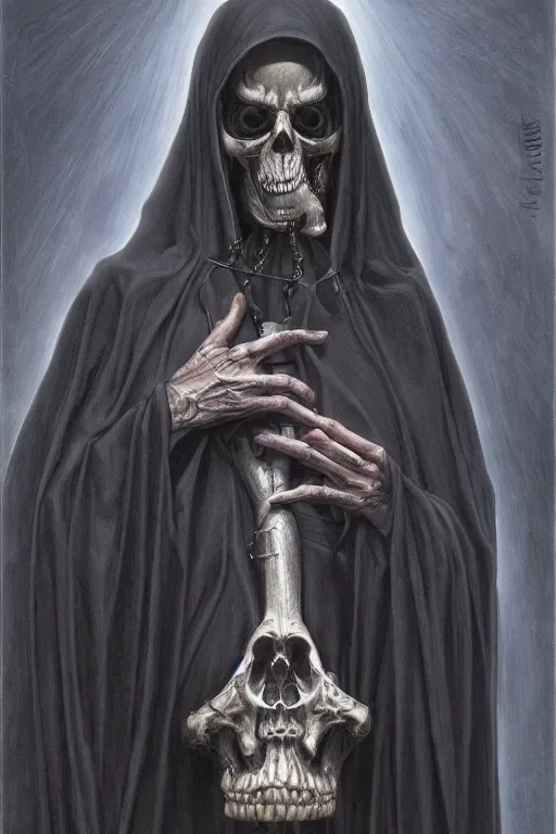 Prompt: portrait of the grim reaper collector of souls, by giancola, very detailed art, elegant, sophisticated, high resolution, smooth