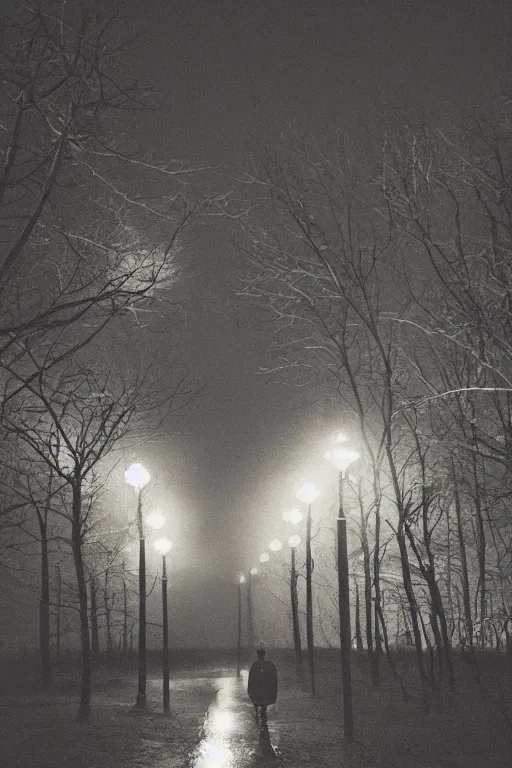 Image similar to a hundred ghosts nocturnal walk