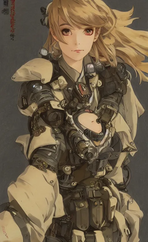 Prompt: portrait of mechanized valkyrie, anime style, world war 2, vintage clothing, spread wings, short hair, hair down, symmetrical facial features, from arknights, hyper realistic, 4 k, rule of thirds, extreme detail, detailed drawing, safebooru, hd, d & d, realistic lighting, by alphonse mucha, greg rutkowski, backlit