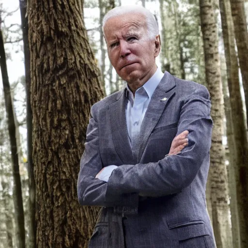 Prompt: joe biden as the silence from doctor who in forest, creepy joe biden, tall trees, night, creepy, horror, movie still, dark, haunted, cinematic lighting, ray tracing, octane render, long lens, shallow depth of field, bokeh, anamorphic lens flare, 8 k, hyper detailed, 3 5 mm film grain