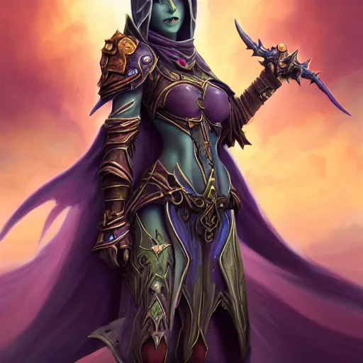 Image similar to sylvanas windrunner, artstation hall of fame gallery, editors choice, #1 digital painting of all time, most beautiful image ever created, emotionally evocative, greatest art ever made, lifetime achievement magnum opus masterpiece, the most amazing breathtaking image with the deepest message ever painted, a thing of beauty beyond imagination or words