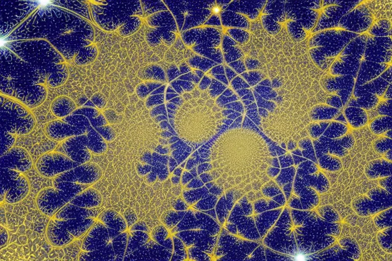 Image similar to a fractal within a fractal within a fractal within a fractal within a fractal, starry night