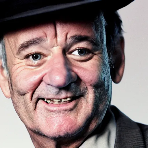 Prompt: closeup of bill murray as a blues brother