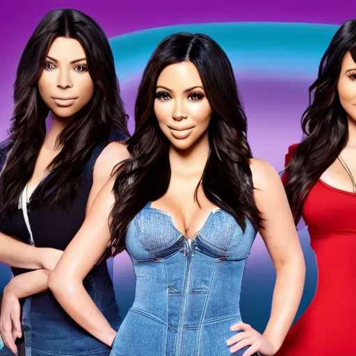 Image similar to Icarly with kim kardashian as Carly, 8k full HD photo, cinematic lighting, anatomically correct, oscar award winning, action filled, correct eye placement,