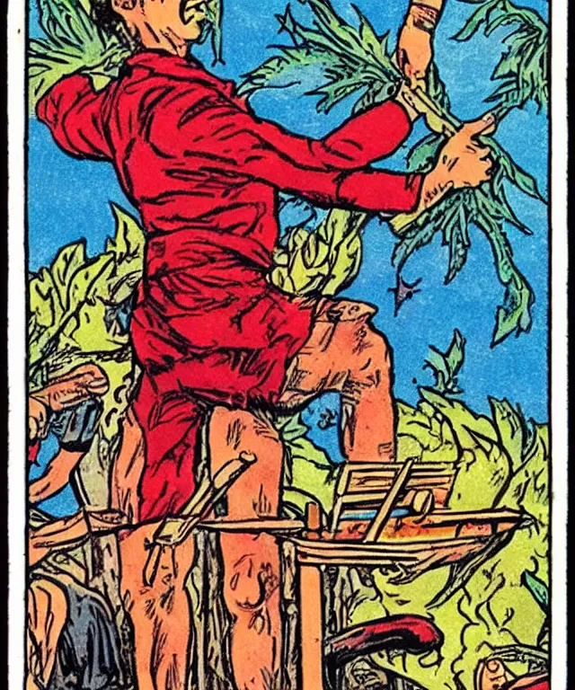 Image similar to ryder - waite commodity fetishism marxist tarot card