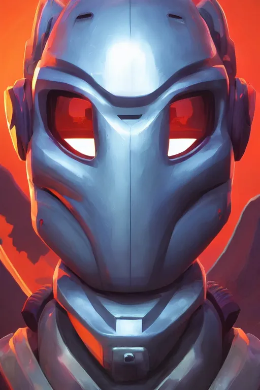 Image similar to epic mask helmet robot ninja portrait stylized as fornite style game design fanart by concept artist gervasio canda, behance hd by jesper ejsing, by rhads, makoto shinkai and lois van baarle, ilya kuvshinov, rossdraws global illumination radiating a glowing aura global illumination ray tracing hdr render in unreal engine 5