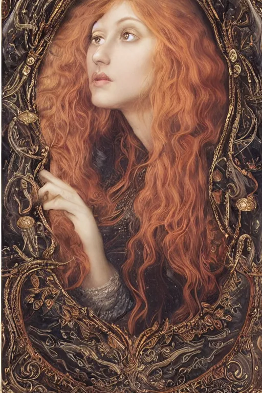 Prompt: An extremely beautiful pre-raphaelite ornate portrait of a very beautiful witch, surreal, ultradetailed, intricate, elegant, digital art painting, concept art, smooth, sharp focus, magazine art cover illustration, regal, award winning picture, extremely detailed masterpiece, sense of awe, featured on Artstation, Artgerm, ethereal bubbles, Aetherpunk, atmospheric lightning, Exquisite floral details, 8K detail post-processing, oil painting