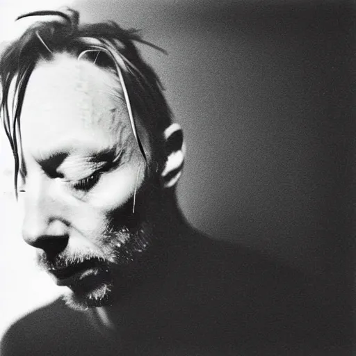 Prompt: Thom Yorke lost lost lost, a photo by John E. Berninger, ultrafine detail, chiaroscuro, private press, associated press photo, angelic photograph, masterpiece
