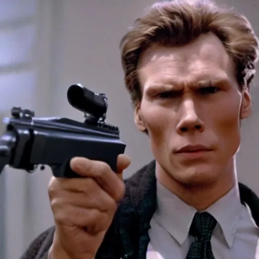 Image similar to Live Action Still of Jerma985 in Dirty Harry, real life, hyperrealistic, ultra realistic, realistic, highly detailed, epic, HD quality, 8k resolution, body and headshot, film still