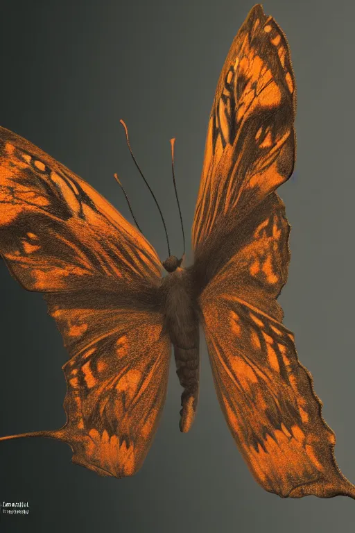 Prompt: hyper - realistic portrait of butterfly, photorealism, portrait photography, volumetric lighting, insanely detailed, artstation, 4 k, 8 k