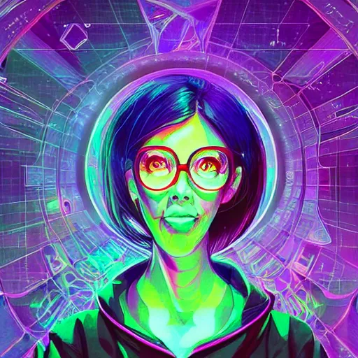 Image similar to skill magic geek inside matrix deepdream radiating a glowing aura stuff loot legends stylized digital illustration video game icon artstation lois van baarle, ilya kuvshinov, rossdraws,