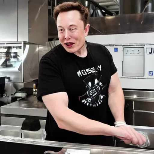 Image similar to elon musk serving you ice cream