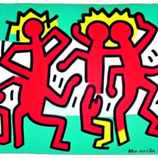 Prompt: the sense of life by keith haring