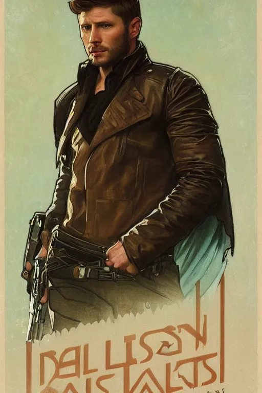 Image similar to a detailed matte portrait of an jensen ackles dressed as has solo after falling to the dark side, masterpiece, 8 k, art by alphonse mucha and greg rutkowski