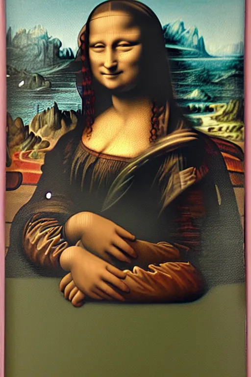 Prompt: a painting of the mona lisa by a child
