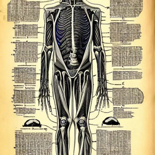 Image similar to an alien species, anatomical diagram, labeled body parts, from all tommorrows, by c. m. kosemen