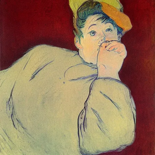 Image similar to when did you last see your father, by toulouse lautrec, painting
