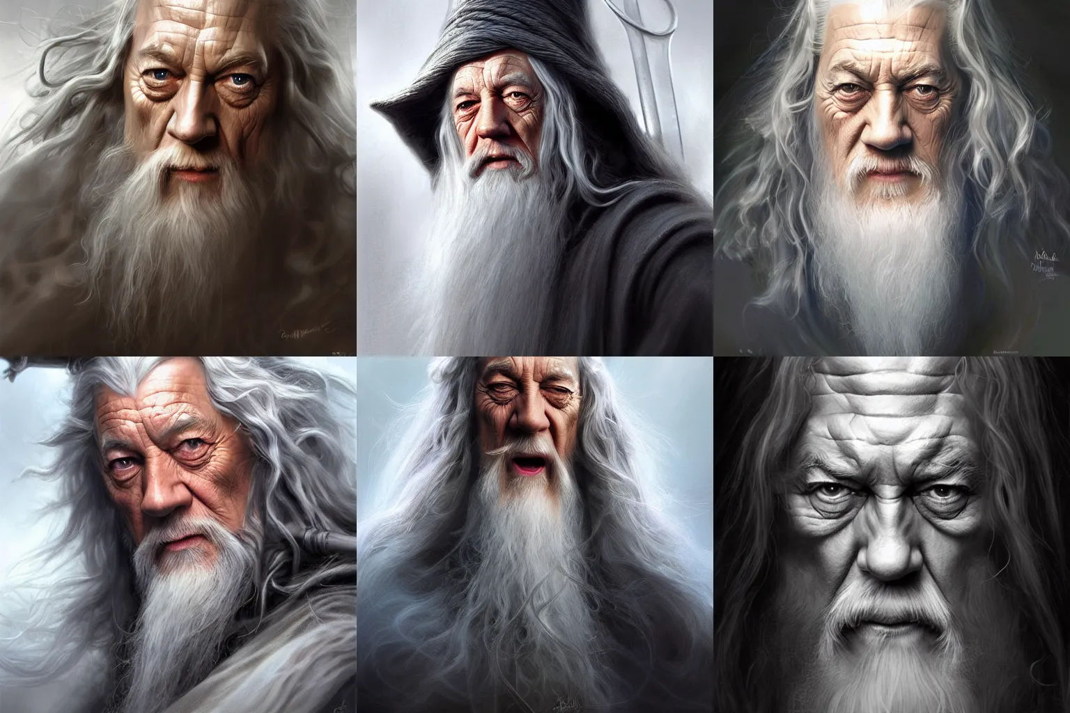 Prompt: screaming Gandalf, digital painting, extremely detailed, 4k, intricate, brush strokes, Mark Arian, Artgerm, Bastien Lecouffe-Deharme