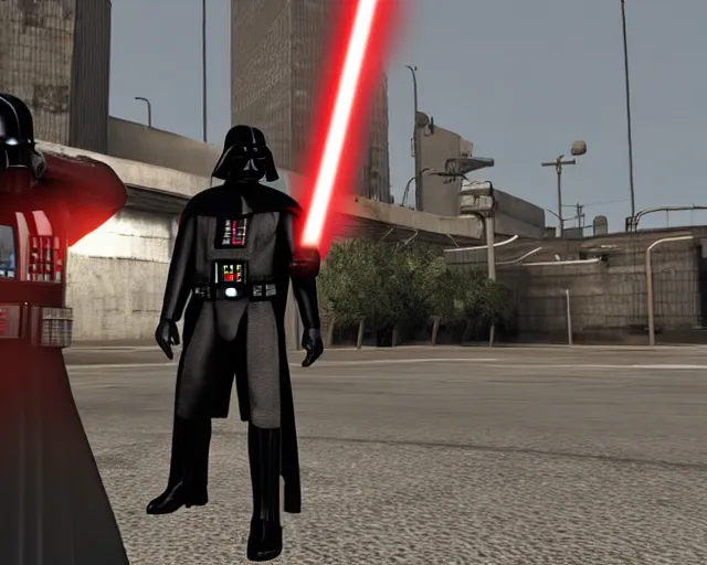 Prompt: darth vader in gta 2