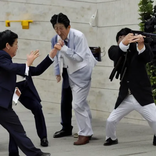 Image similar to shinzo abe being shot in the head