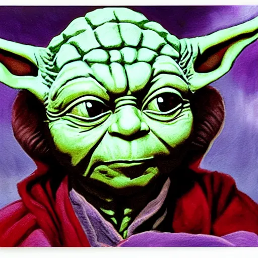 Prompt: Yoda by Jeffrey Smith and Erin Hanson and Chad Knight