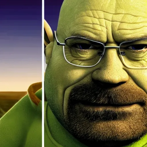 Image similar to Walter White as Shrek,