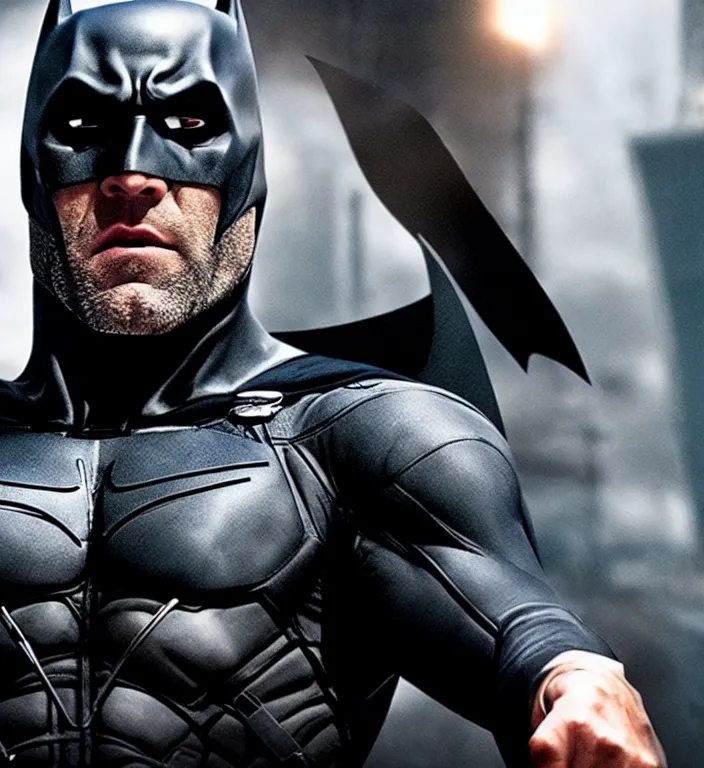 Image similar to cinematic still of jason statham as batman 8 k