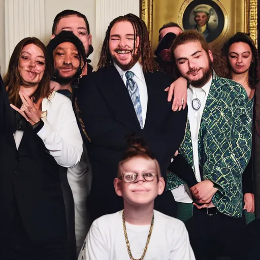 Prompt: Post Malone is officially elected president of the United States, White House photographer