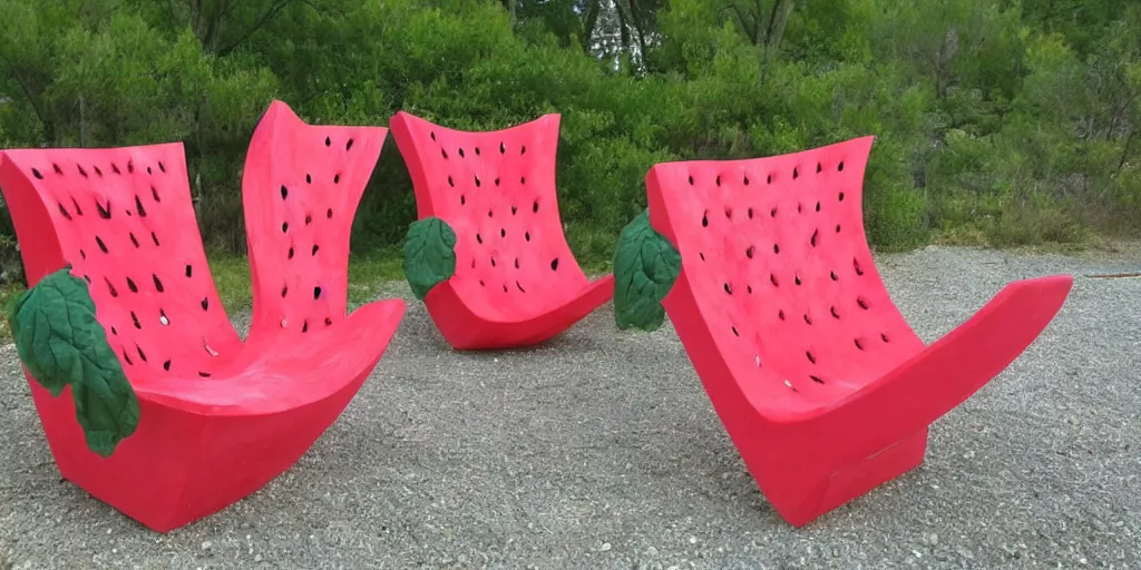 Prompt: watermelon chairs,