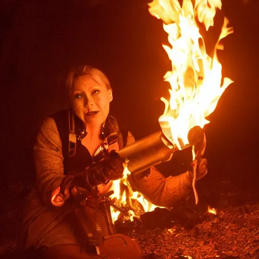 Prompt: scarlet johannsen burning alive.