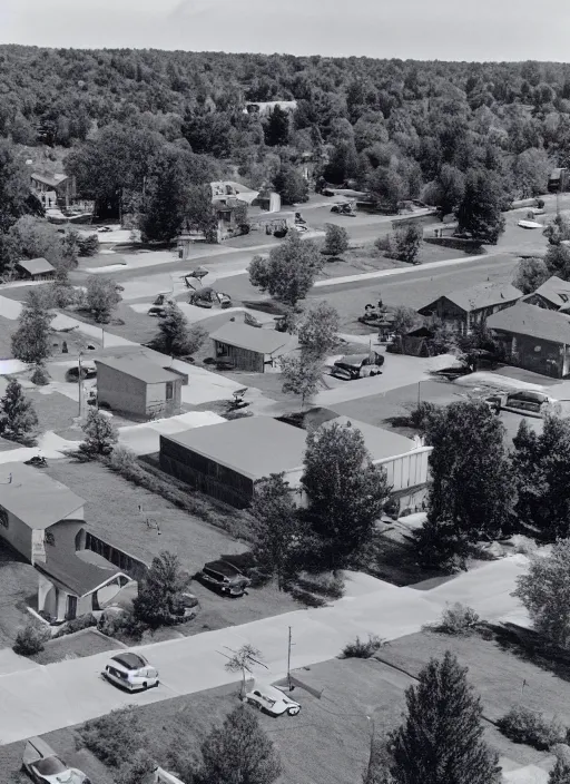 Prompt: a detailed photographic render of a 1 9 6 0 s american neighborhood by gregory crewdson, photoreal, 4 k