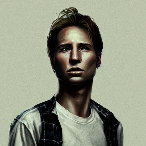 Prompt: young david duchovny teenage boy man, in a white shirt, in a style of 8 0's horror style, wlop, artgerm, jason chan, charlie bowater, sergey kolesov, watercolor on paper, hyper detail portrait, closeup on face, exquisite detail