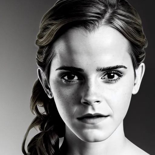 Prompt: Emma Watson in Star Wars, XF IQ4, 150MP, 50mm, f/1.4, ISO 200, 1/160s, natural light, Adobe Photoshop, Adobe Lightroom, symmetrical balance, depth layering, polarizing filter, Sense of Depth, AI enhanced, HDR