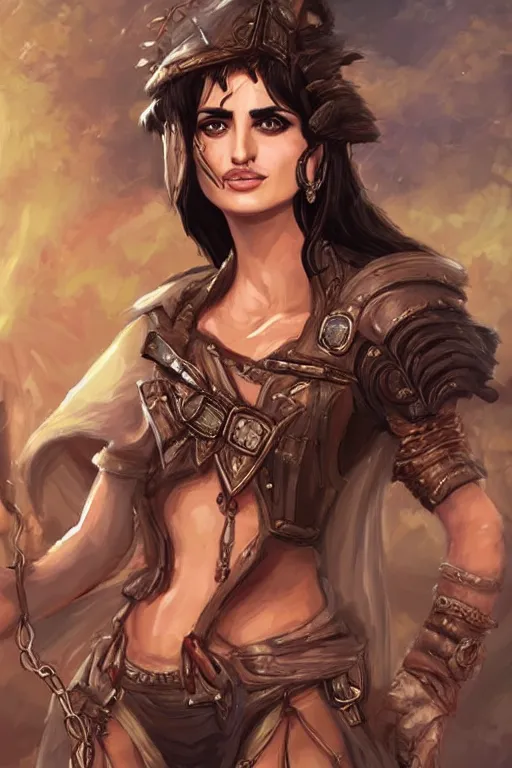 Prompt: penelope cruz portrait as a dnd character fantasy art.