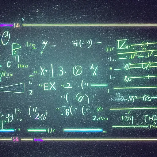 Image similar to partial differential equations, chalkboard, vaporwave, synthwave, neon, vector graphics, cinematic, volumetric lighting, f 8 aperture, cinematic eastman 5 3 8 4 film, photorealistic