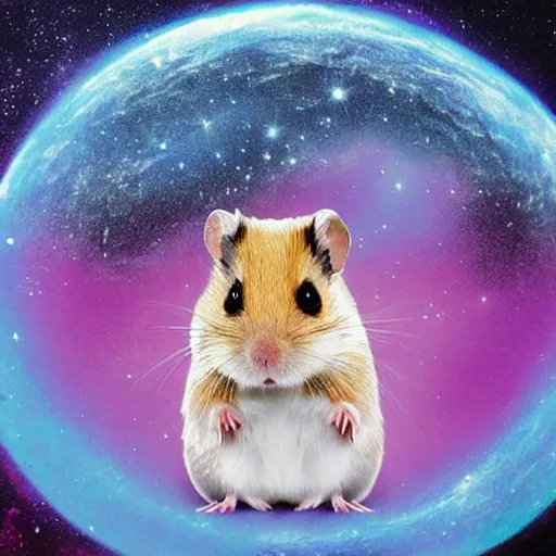 Image similar to the secret of the universe is a hamster, conceptual art, dreamcore