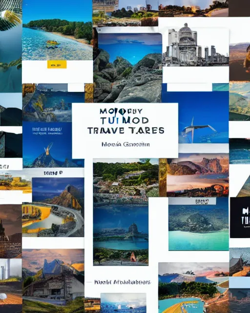 Image similar to social media post for a travel company, modern graphic design, very detailed