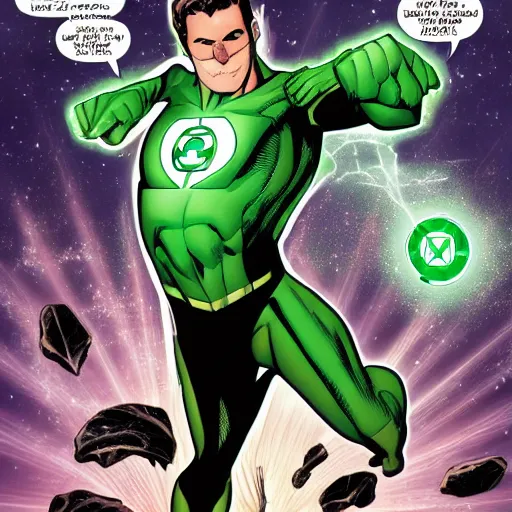 Image similar to green lantern invading a dream with Fred