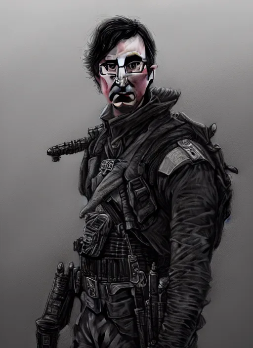 Prompt: a portrait of john oliver standing next to adam driver, stoic, military uniform, fantasy, intricate, beautiful, highly detailed, charcoal, centered, dark, smokey, digital painting, artstation, concept art, smooth, sharp focus, illustration, art by greg rutkowski
