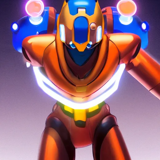 Prompt: an epic anime of a energy man, leather jacket, leather gloves, megaman helmet, ghibli, unreal 5, octane render, rpg portrait, dynamic lighting, epic, epic anime, 2 d