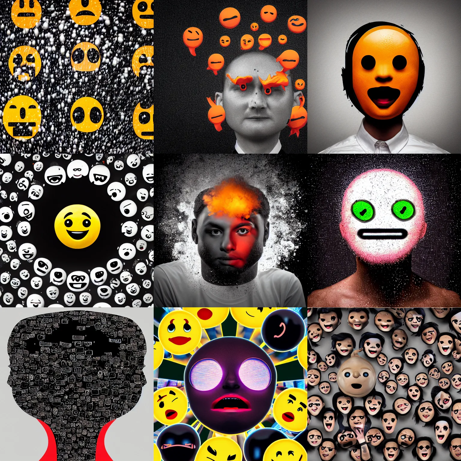 Shocked face with exploding head emoji, Sony a7R IV, | Stable Diffusion