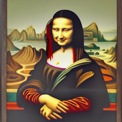 Image similar to chinese style portrait of a lady, the face is mona lisa