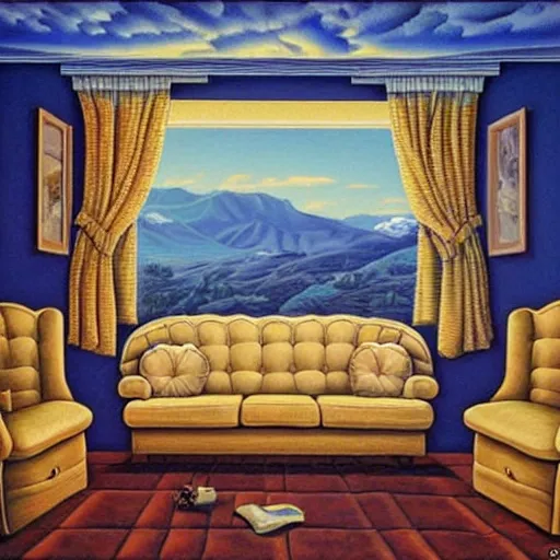 Prompt: a couch by rob gonsalves