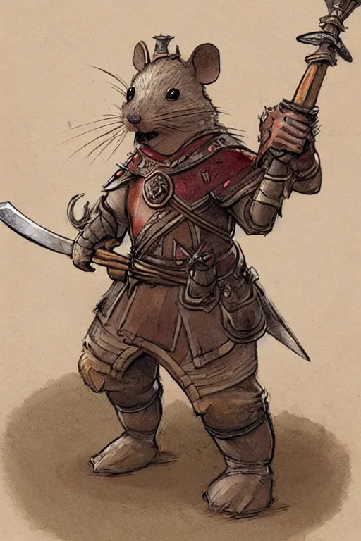 Image similar to a heroic mouse knight with sword and shield, redwall, greg rutowski and jean baptiste monge, detailed, epic fantasy concept art